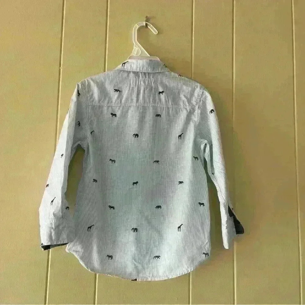 H&M Boys Blue Long Sleeve Button-Down Shirt 3-4Y - Picture 7 of 7